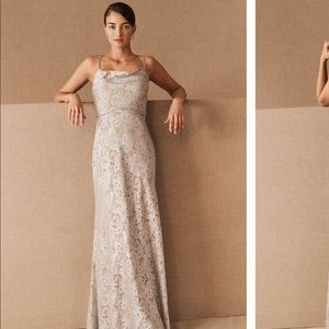 NWT-JENNY YOO DAHLIA DRESS WHISPER BLUE/ALMOND 4